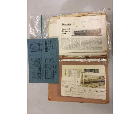 A FOLDER CONTAINING OLD MODEL RAILWAY BUILD PLANS 