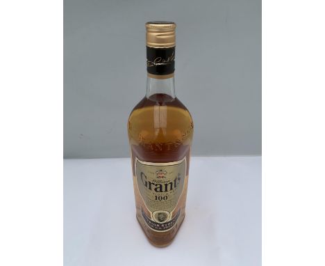 A 1 LITRE BOTTLE OF GRANTS FINEST SCOTCH WHISKY SUPERIOR STRENGTH 100% US PROOF 