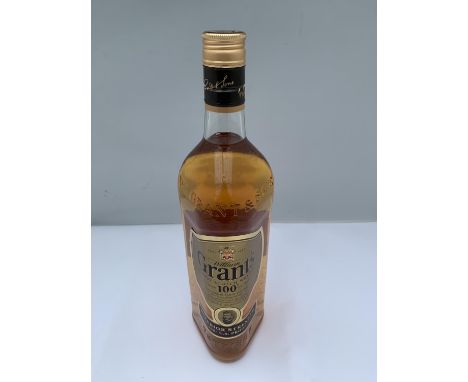 A 1 LITRE BOTTLE OF GRANTS FINEST SCOTCH WHISKY SUPERIOR STRENGTH 100% US PROOF 