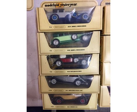 FIVE BOXED MATCHBOX MODELS OF YESTERYEAR MODEL VEHICLES 