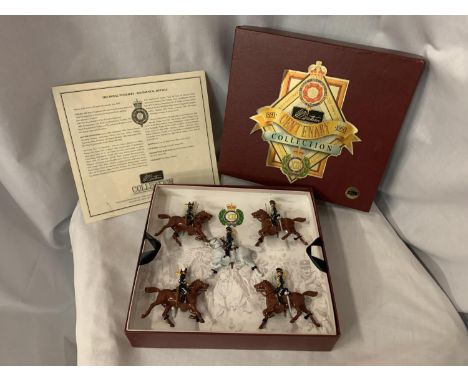 A BOXED BRITIANS THE ROYAL FUSILIERS FIFTEEN PIECE HORSE MOUNTED AND INFANTRY MODEL SOLDIER SET - NUMBER 8813 
