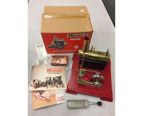 A BOXED MAMOD SE3 MODEL TWIN CYLINDER STATIONARY STEAM ENGINE - UNUSED AND COMPLETE 