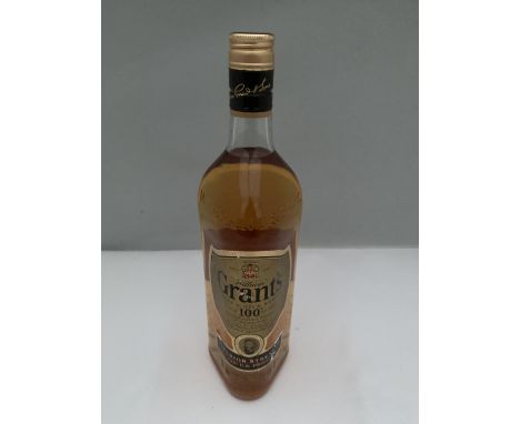 A 1 LITRE BOTTLE OF GRANTS FINEST SCOTCH WHISKY SUPERIOR STRENGTH 100% US PROOF 