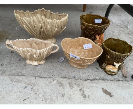 AN ASSORTMENT OF SYLVAC CERAMIC PLANTERS 
