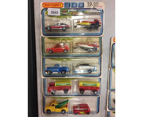 FIVE BOXED MATCHBOX 900 TWO PACK SETS OF MODEL VEHICLES 