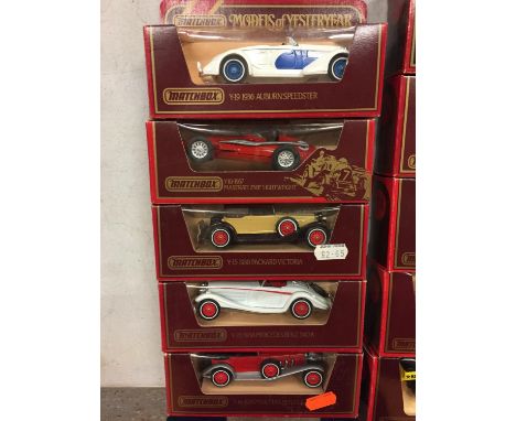 FIVE BOXED MATCHBOX MODELS OF YESTERYEAR MODEL VEHICLES 
