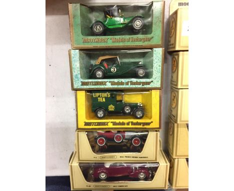 FIVE BOXED MATCHBOX MODELS OF YESTERYEAR MODEL VEHICLES 