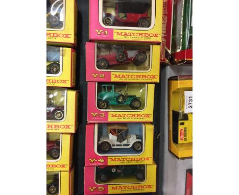 FIVE BOXED MATCHBOX MODELS OF YESTERYEAR MODEL VEHICLES 