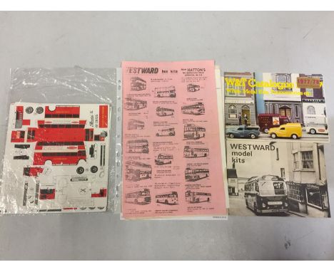 VARIOUS OLD MODEL KIT BOOKLETS AND SHEETS TO INCLUDE WESTWARD MODELS 