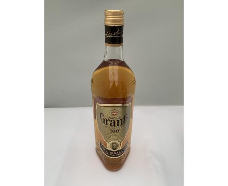 A 1 LITRE BOTTLE OF GRANTS FINEST SCOTCH WHISKY SUPERIOR STRENGTH 100% US PROOF 