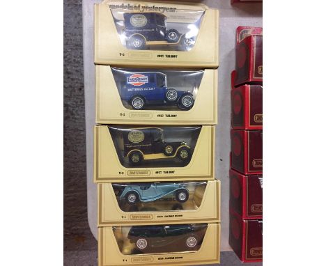 FIVE BOXED MATCHBOX MODELS OF YESTERYEAR MODEL VEHICLES 