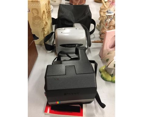 A POLAROID SUPERCOLOR CAMERA AND A POLAROID P CAMERA ONE WITH CASE 