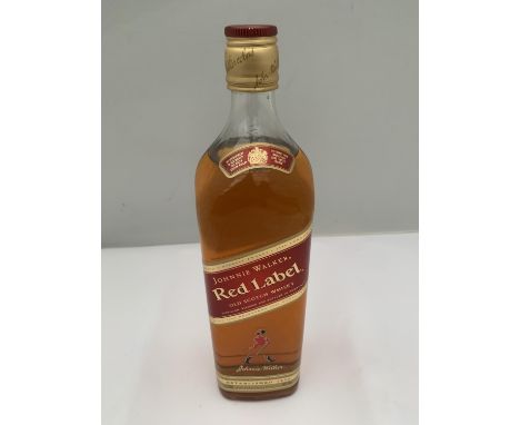 A LITRE BOTTLE OF JOHNNIE WALKER RED LABEL OLD SCOTCH WHISKY 