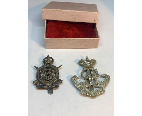 TWO ARMY BADGES IN A PRESENTATION BOX 