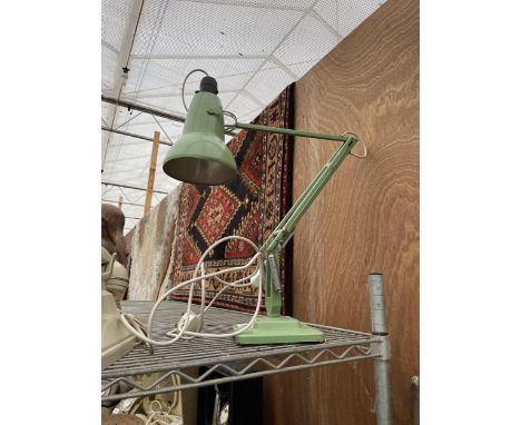 A VINTAGE ANGLE POISE DESK LAMP WITH BASE, BELIEVED WORKING ORDER BUT NO WARRANTY 