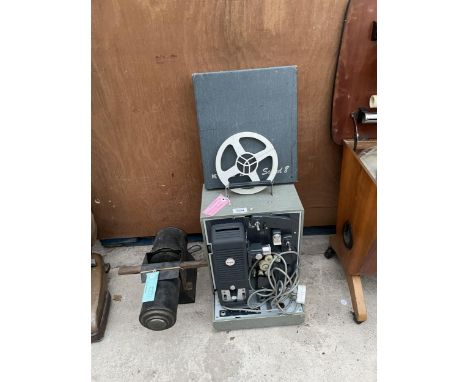 A VINTAGE KODAK STANDARD 8MM SOUND PROJECTOR AND AN OLD SLIDE PROJECTOR 