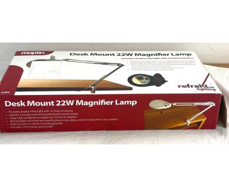 Maplin desk mount 22w Magnifier lamp, as new in box 