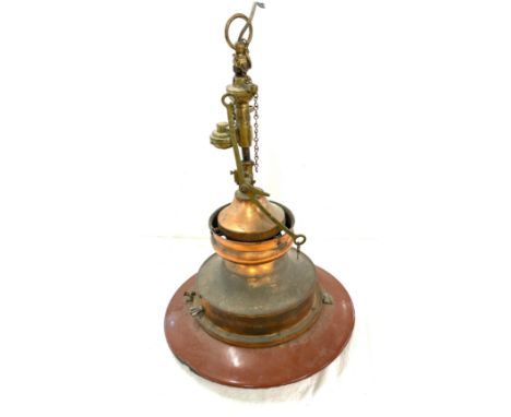 Industrial Victorian large gas lamp, approximate measurements: Height 27 inches