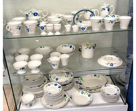 Rare T G Green co Limited England Physalis pattern, art deco crockery circa 1930, approximately 120 pieces to include cake pl