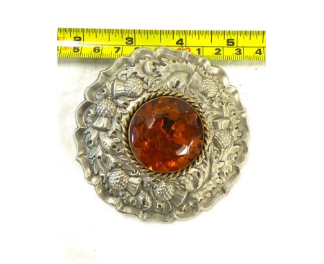 Antique Large Scottish sash brooch 