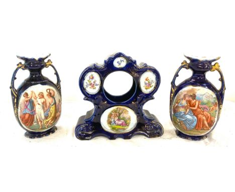 3 Piece garnisher clock mantel set 