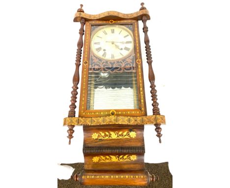 American inlaid drop dial wall clock, no pendulum 