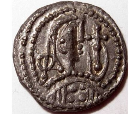 Anglo Saxon SECONDARY SCEAT [c.710-60]. Series K, type 32a, bust right with cross, rev. wolf-headed serpent. Silver. 0.93g. S