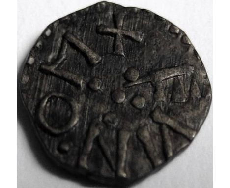 Anglo Saxon, Kings of Northumbria, AETHELRED 11 [841-50] STYCA. +EDILRED REX, pellet in a circle; rev. +MONNE, 5 pellets. 1.1