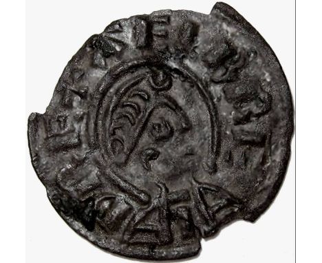 Anglo Saxon, Kings of Wessex, ALFRED the GREAT [871-99] PENNY. Portrait type – Wessex lunettes – Canterbury mint – moneyer – 