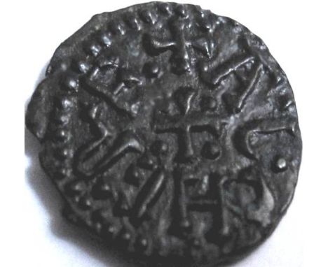 Anglo Saxon, Kings of Northumbria, AETHELRED 11 [841-50] STYCA. +AEDILRED R, cross in centre; rev. +ALGHERE, cross with pelle