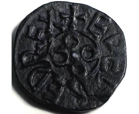 Anglo Saxon, Kings of Northumbria, AETHELRED 11 [841-50] STYCA. +EDELRED REX, Celtic cross in centre; rev. +LEOFDEGN, Flower 
