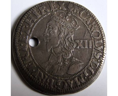 Stuart – CHARLES 1 [1625-49] SHILLING. YORK mint – type 3 – EBOR below shield on rev. mm. lion. 5.96g. Spink 2872 [£825 in VF