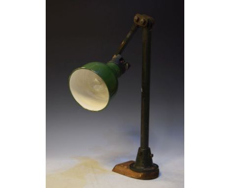 Mek-Elek anglepoise work lamp with green enamel shade   Condition: 