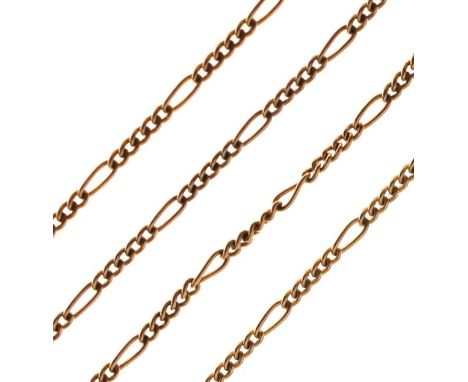 9ct gold fancy link neck chain, 4.9g approx   Condition: 