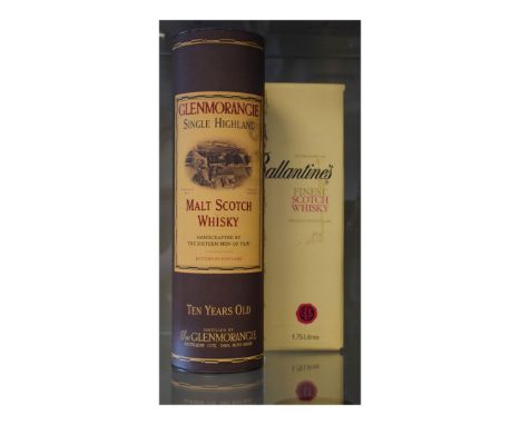 Wines & Spirits - 1.75 litre bottle of Ballantines Scotch Whisky, together with 1 litre bottle of Glenmorangie 10 Year Old Si
