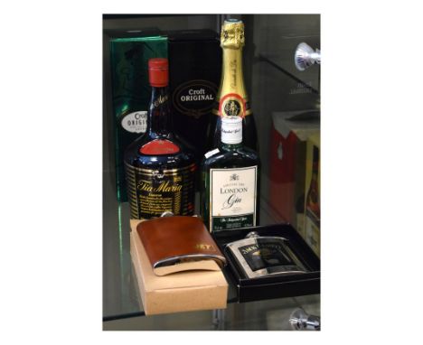 Wines & Spirits - 2 x 75cl bottles Croft Original Sherry, 1 litre bottle of Tia Maria, bottle of Clairette sparkling wine, 35