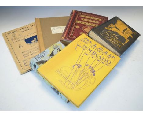 Books - Six illustrated and children's books comprising: A.A. Milne/H. Fraser Simson/E.H. Shepard - More Very Young Songs, fi