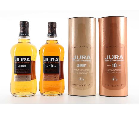 JURA 10 YEAR OLD AND JURA JOURNEY ISLAND SINGLE MALT  Each 40% ABV / 70cl  Qty: 2  With deer outnumbering people by around 25