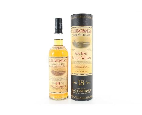 GLENMORANGIE 18 YEAR OLD HIGHLAND SINGLE MALT  43% ABV / 70cl  Famous for their unique stills, each as tall as an adult giraf
