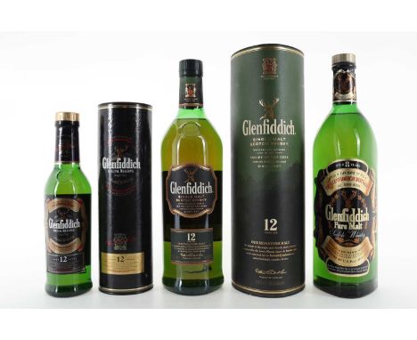 GLENFIDDICH 12 YEAR OLD 1L, 8 YEAR OLD PURE MALT 1L AND 12 YEAR OLD SPECIAL RESERVE 35CL SPEYSIDE SINGLE MALT  12 Year Old - 