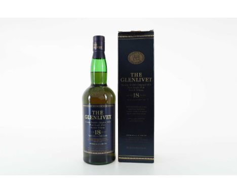 GLENLIVET 18 YEAR OLD SPEYSIDE SINGLE MALT  40% ABV / 70cl  One of the very first distilleries in Scotland to be granted an o