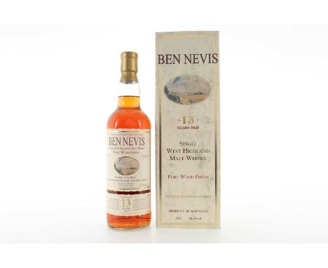 BEN NEVIS 1990 13 YEAR OLD PORT WOOD FINISH HIGHLAND SINGLE MALT  Distilled: 09/11/1990Bottled: 2001Finished in Port Bodega B