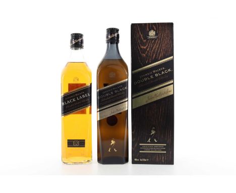 JOHNNIE WALKER 12 YEAR OLD BLACK LABEL AND JOHNNIE WALKER DOUBLE BLACK BLENDED WHISKY  Each 40% ABV / 70cl  Qty: 2  When John