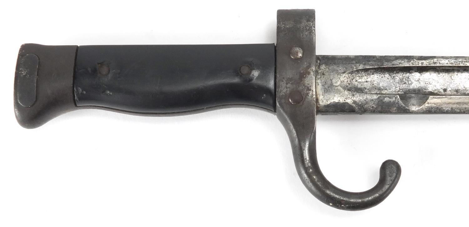 Military interest bayonet and scabbard with triangular steel blade ...