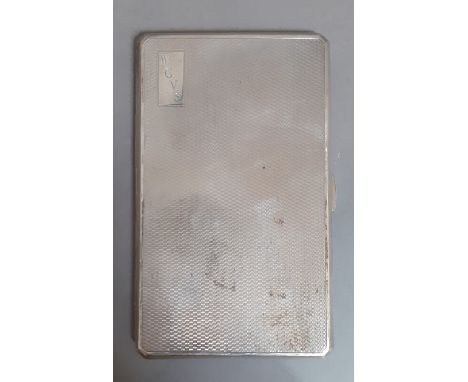 An engine turned hallmarked silver cigarette case, Frederick Field, Birmingham, 1935, gross wt. 6.4 ozt. 