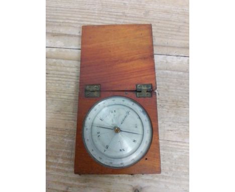 A mahogany cased steel dial compass. 
