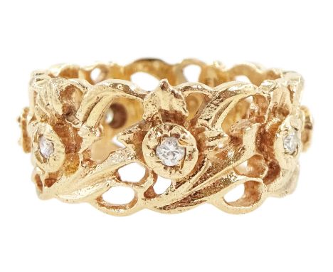 14ct gold round brilliant cut diamond 'Eternity' ring, design by Stuart Devlin for Franklin Mint, London import mark 1988Cond