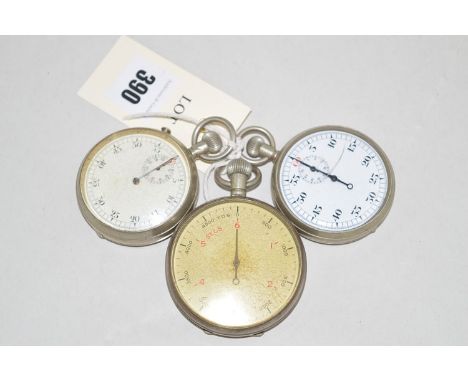 A Waltham Admiralty military stopwatch with arabic dial in steel case, the back stamped "Patt 6, 18499 Broad Arrow Mark"; tog