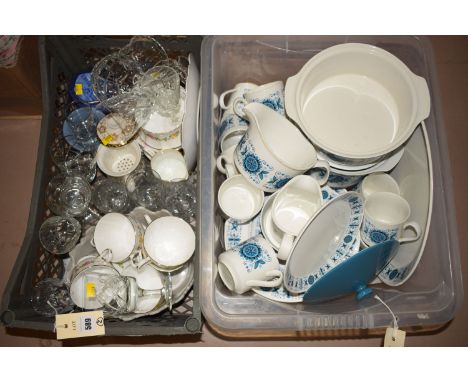 A modern Johnson Bros Engadine part dinner and tea service; an Elizabethan part tea service; sundry ceramics and glassware.
