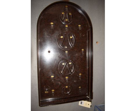 An English 1930's/40's brown bakelite bagatelle board, with 'PAPD/MCE 203' mark.